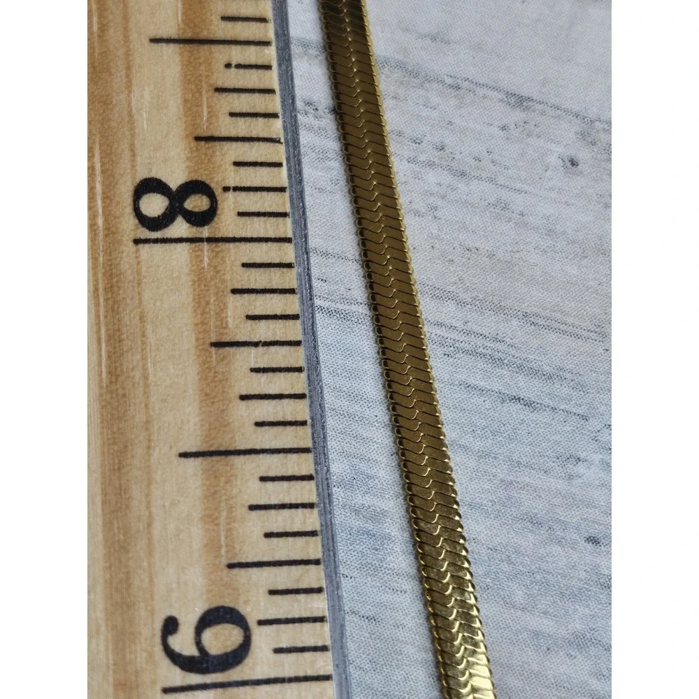 Zara Signed Classic Herringbone Chain Necklace Gold‎ Tone 20